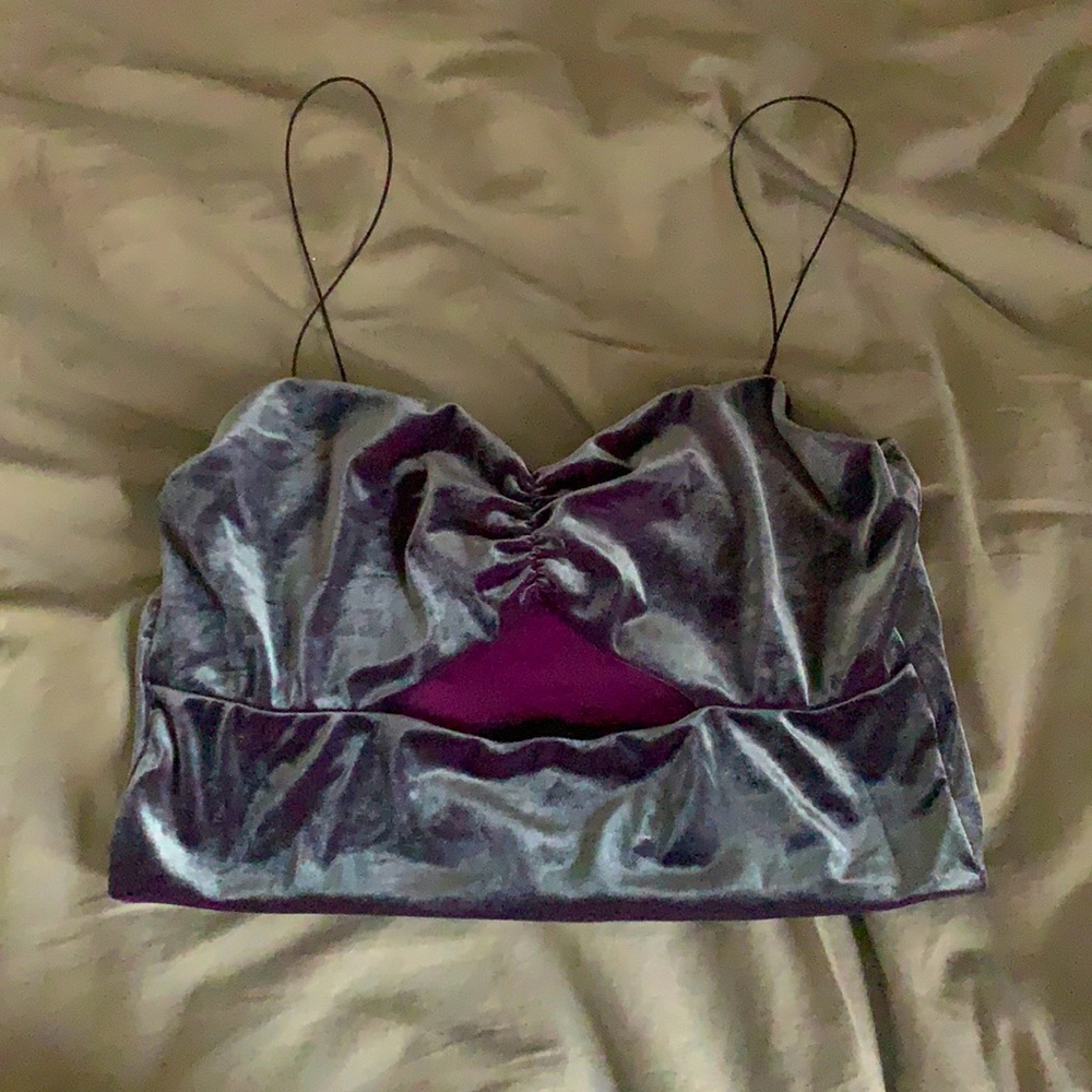crop top with cut out on stomach